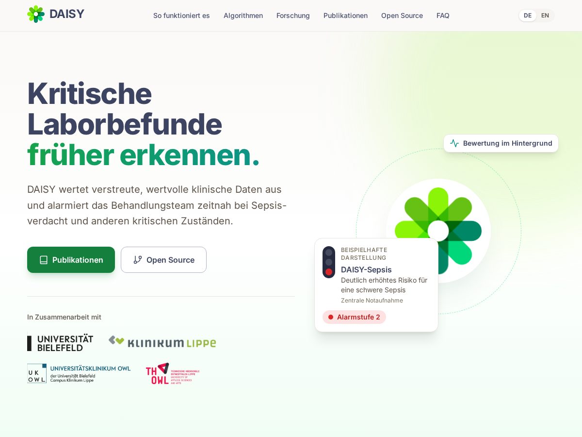 Landing-page snapshot of daisy-cdss.com