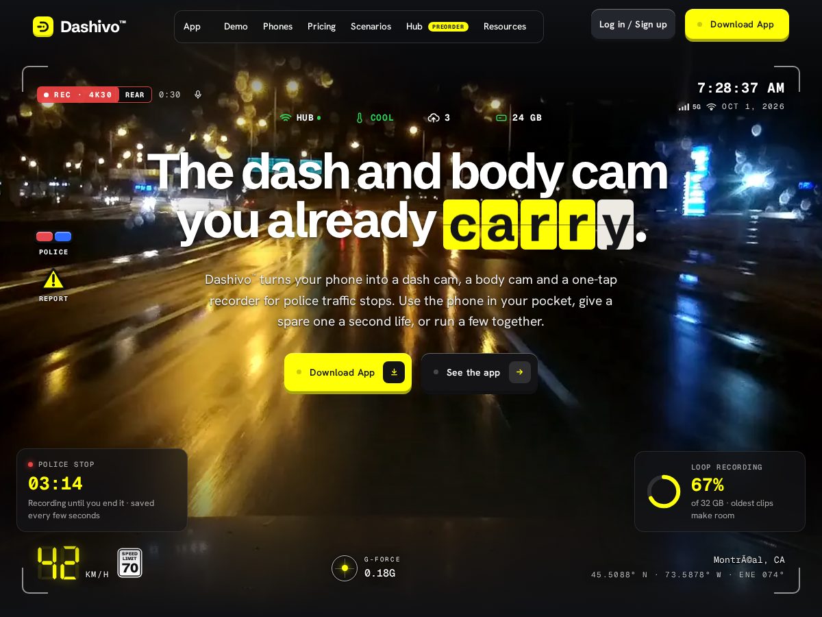 Landing-page snapshot of dashivo.app