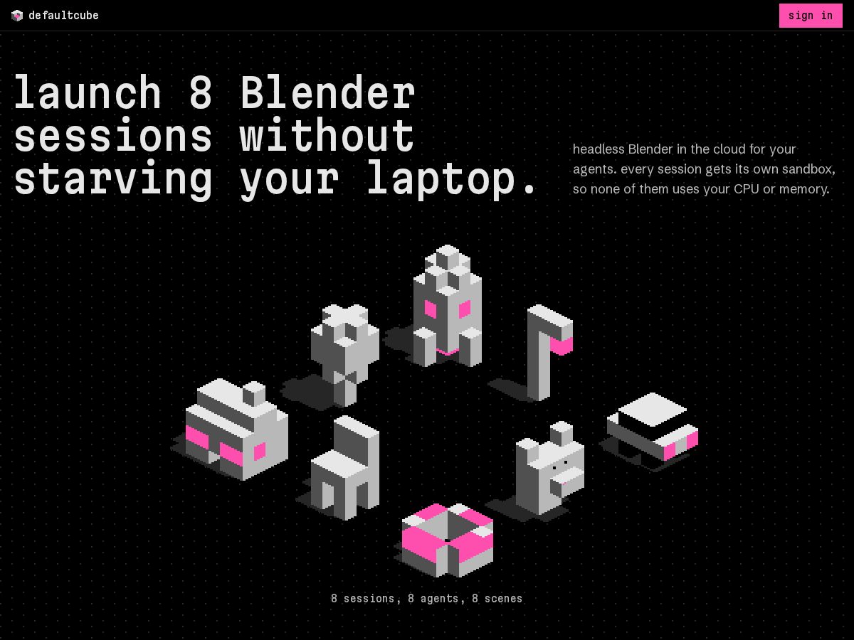 Landing-page snapshot of defaultcube.dev