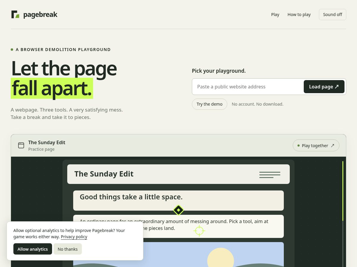 Landing-page snapshot of destroyanywebsite.top