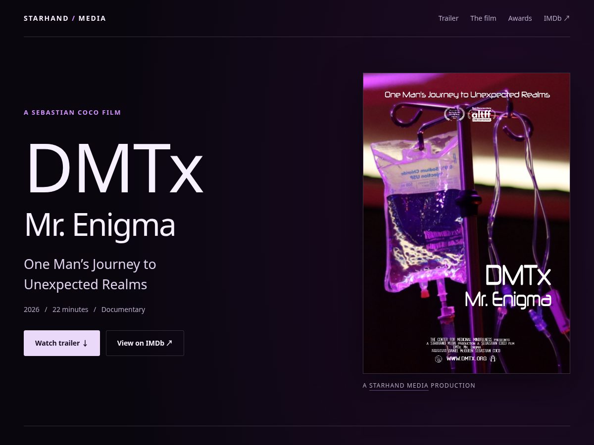 Landing-page snapshot of dmtxmovie.com