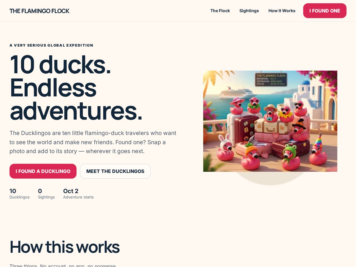 Landing-page snapshot of ducklingos.com