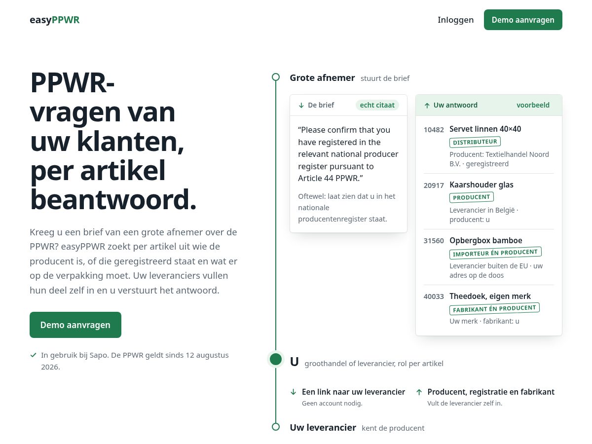 Landing-page snapshot of easyppwr.com