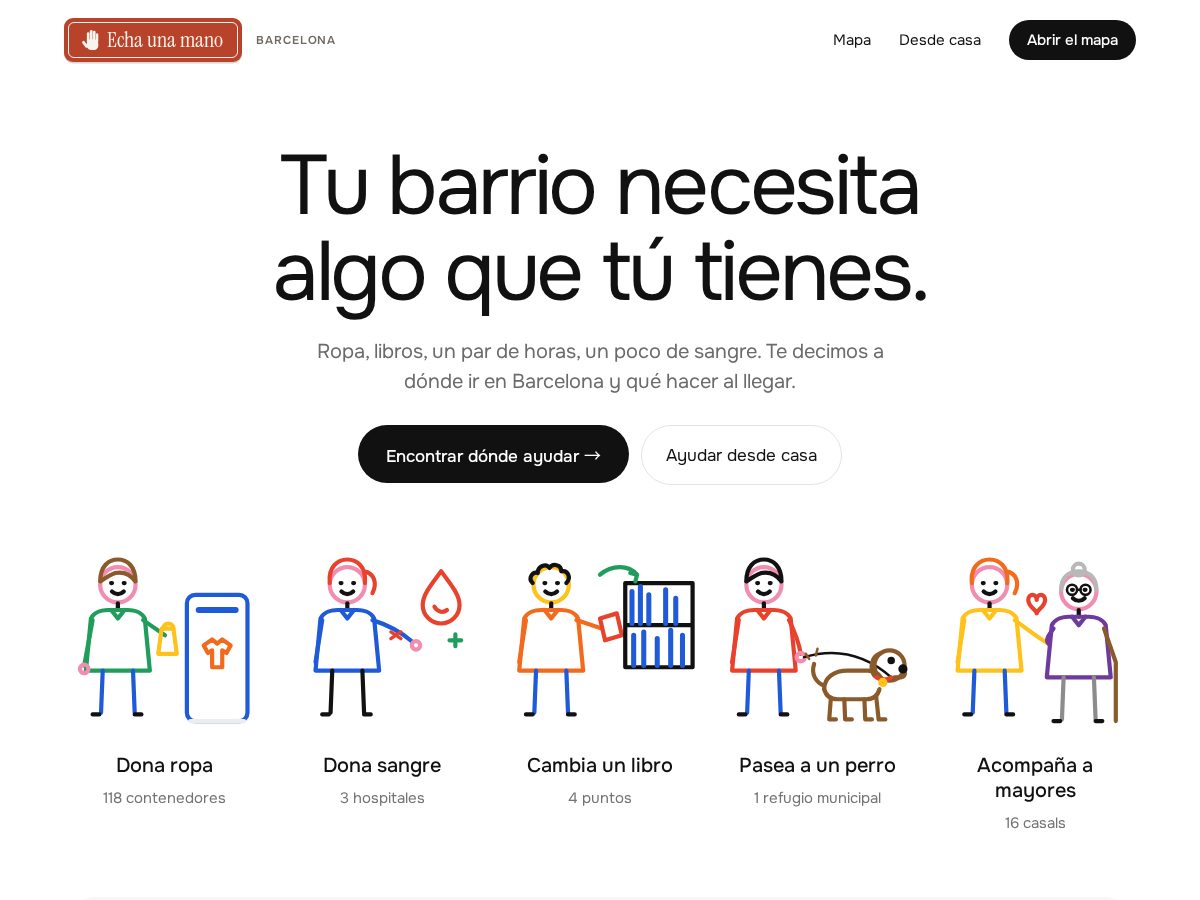 Landing-page snapshot of echaunamano.com