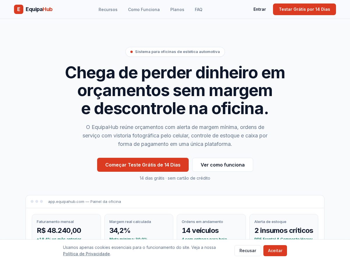 Landing-page snapshot of equipahub.com