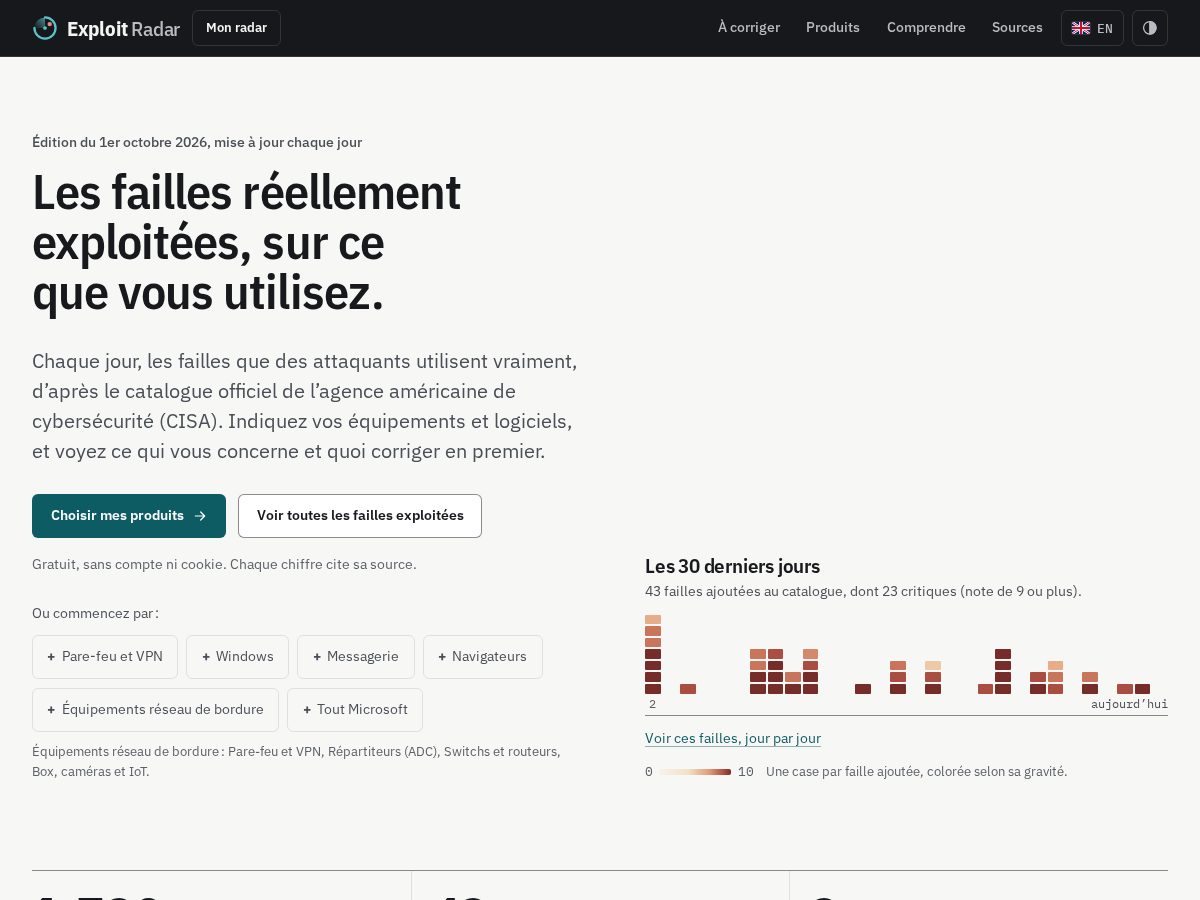 Landing-page snapshot of exploit-radar.com