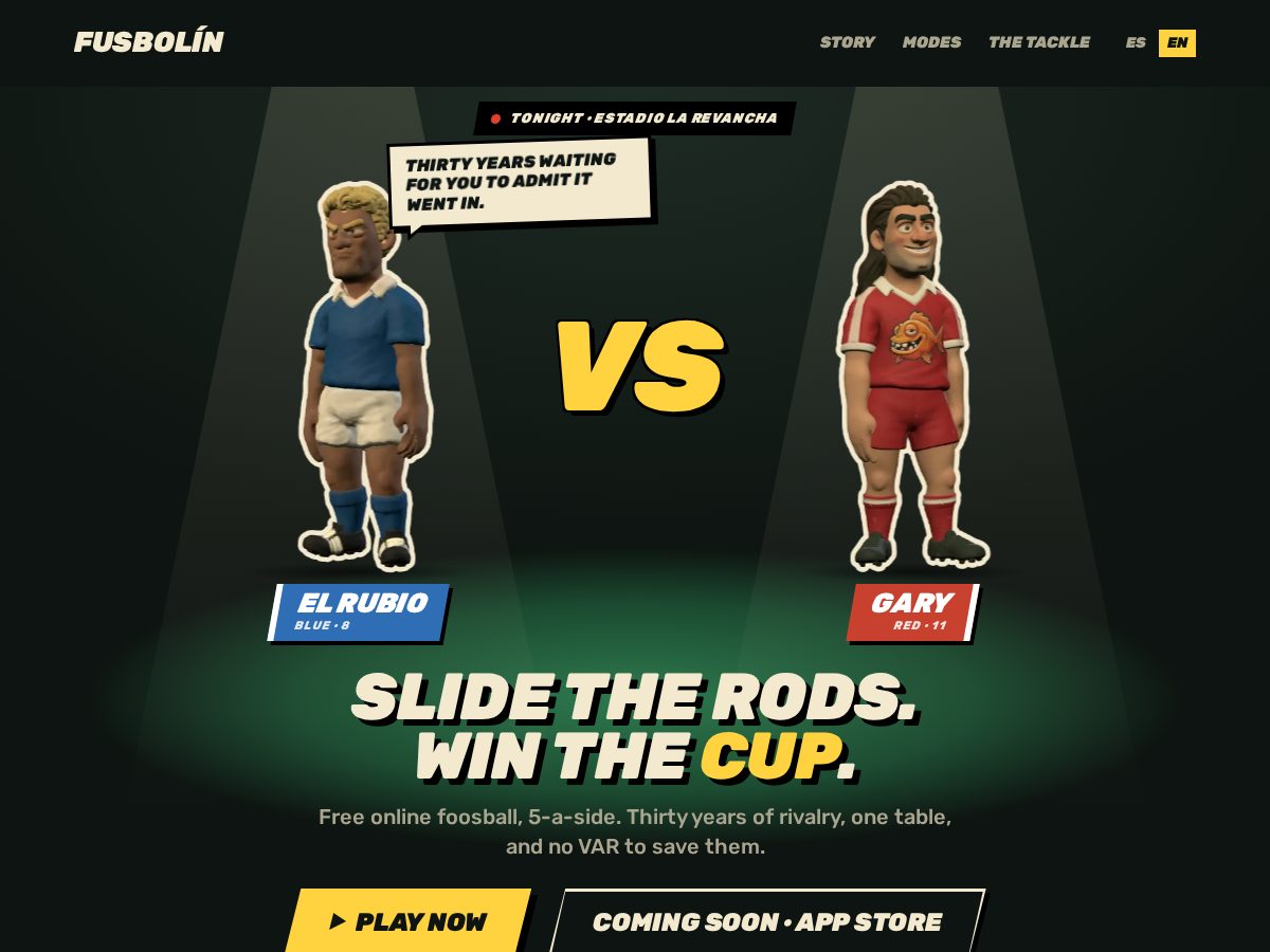 Landing-page snapshot of fusbolin.com