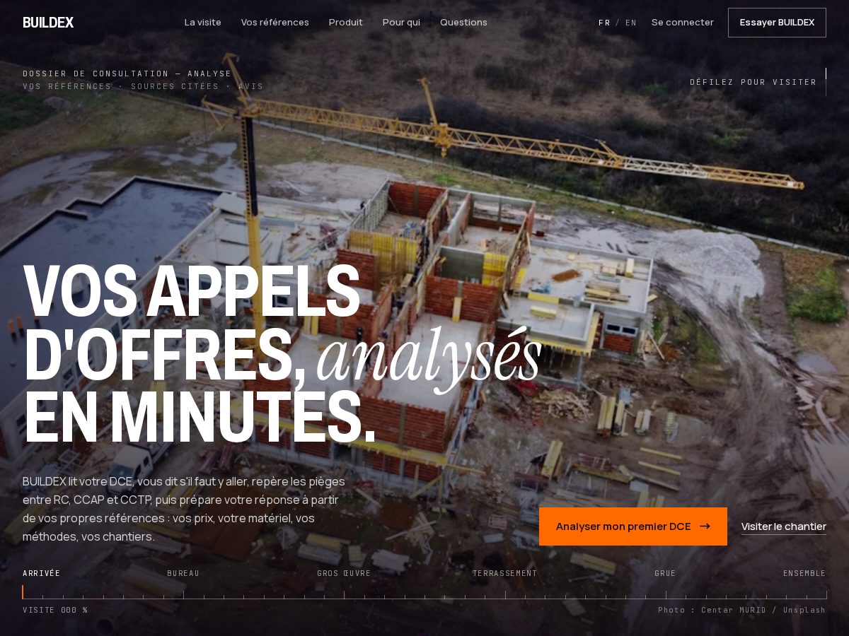 Landing-page snapshot of getbuildex.com