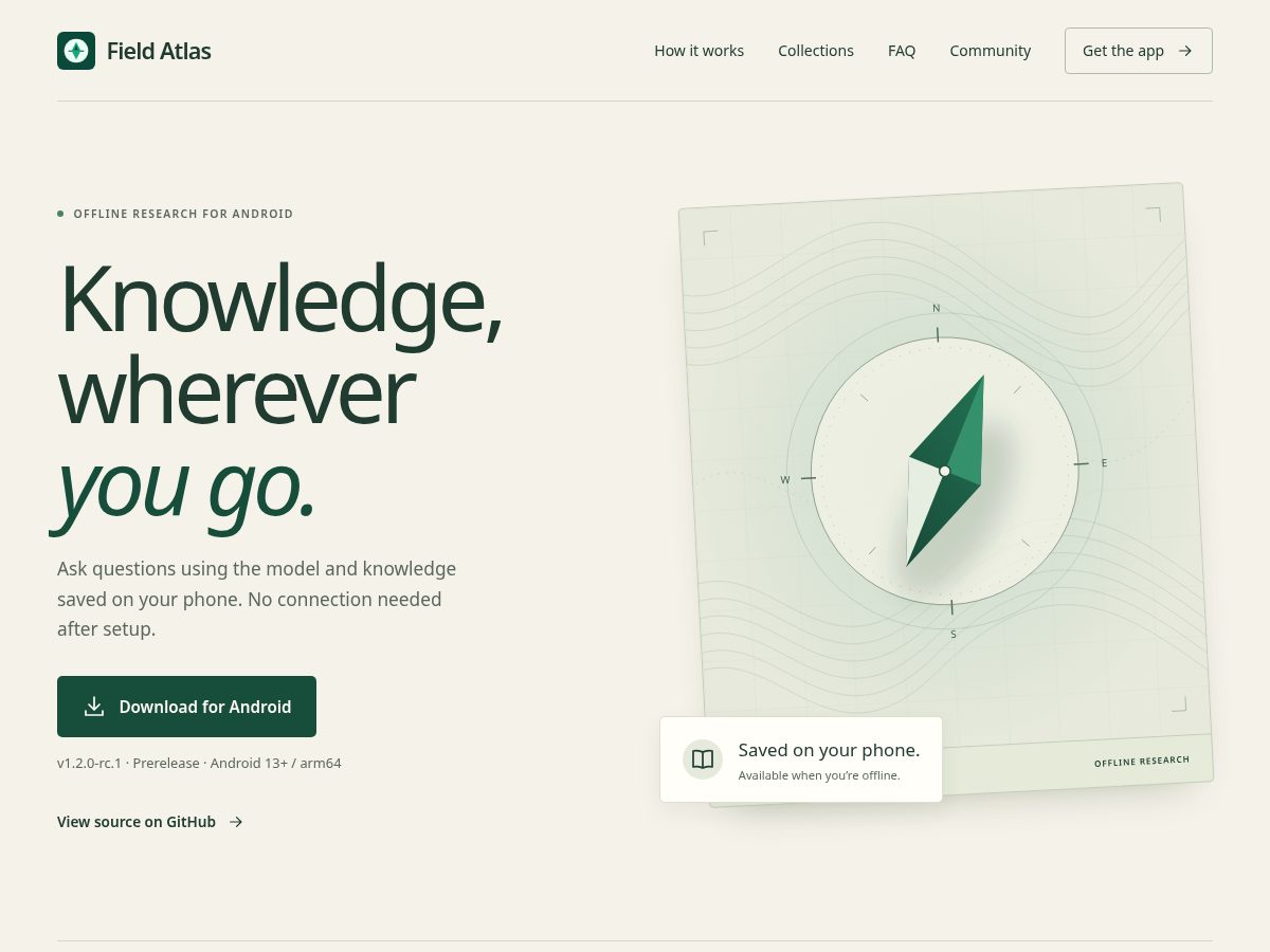 Landing-page snapshot of getfieldatlas.com
