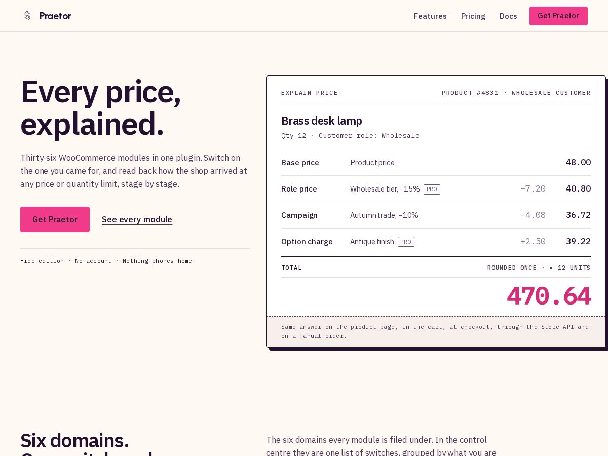 Landing-page snapshot of getpraetor.com