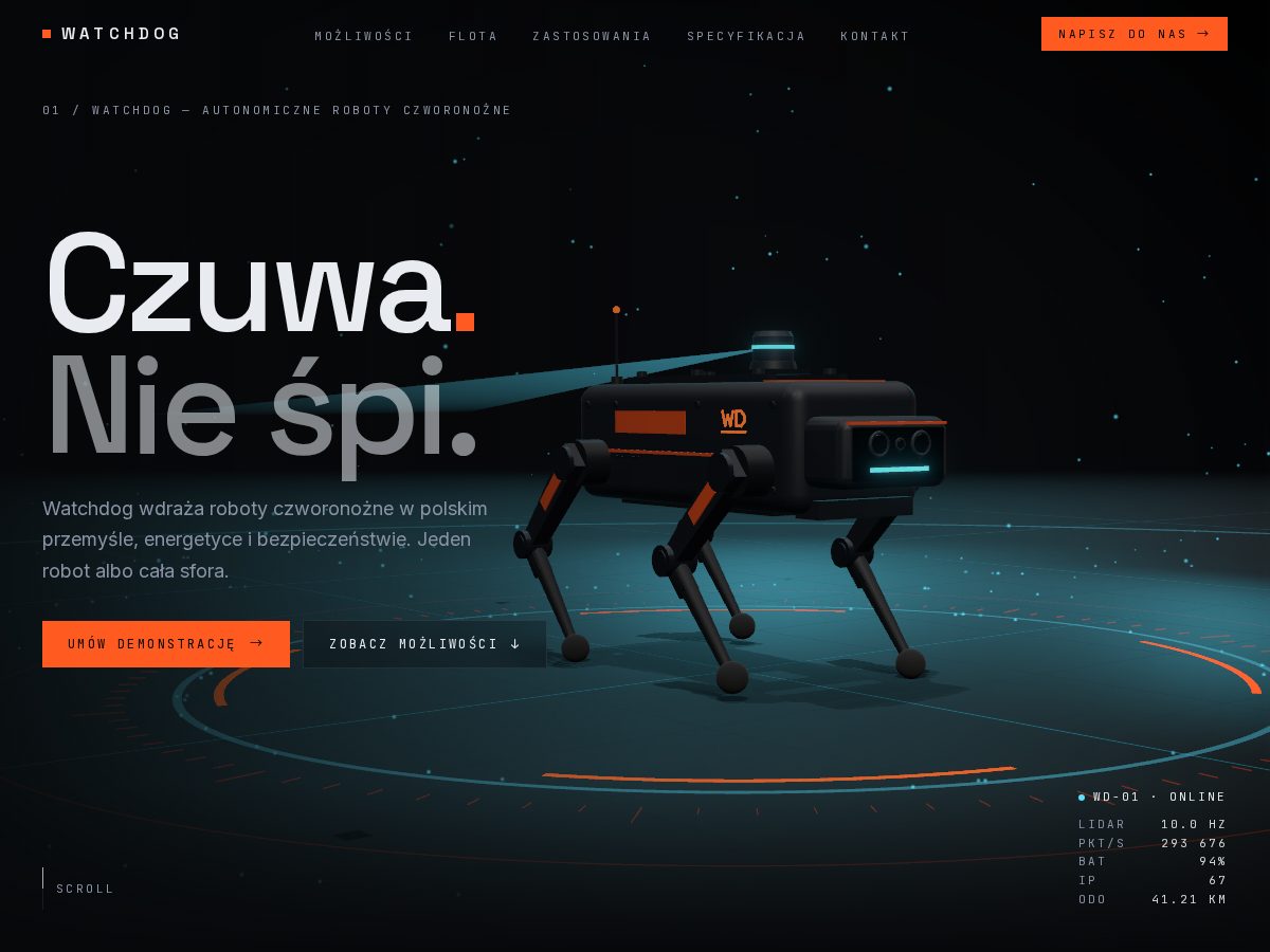 Landing-page snapshot of getwatchdog.tech