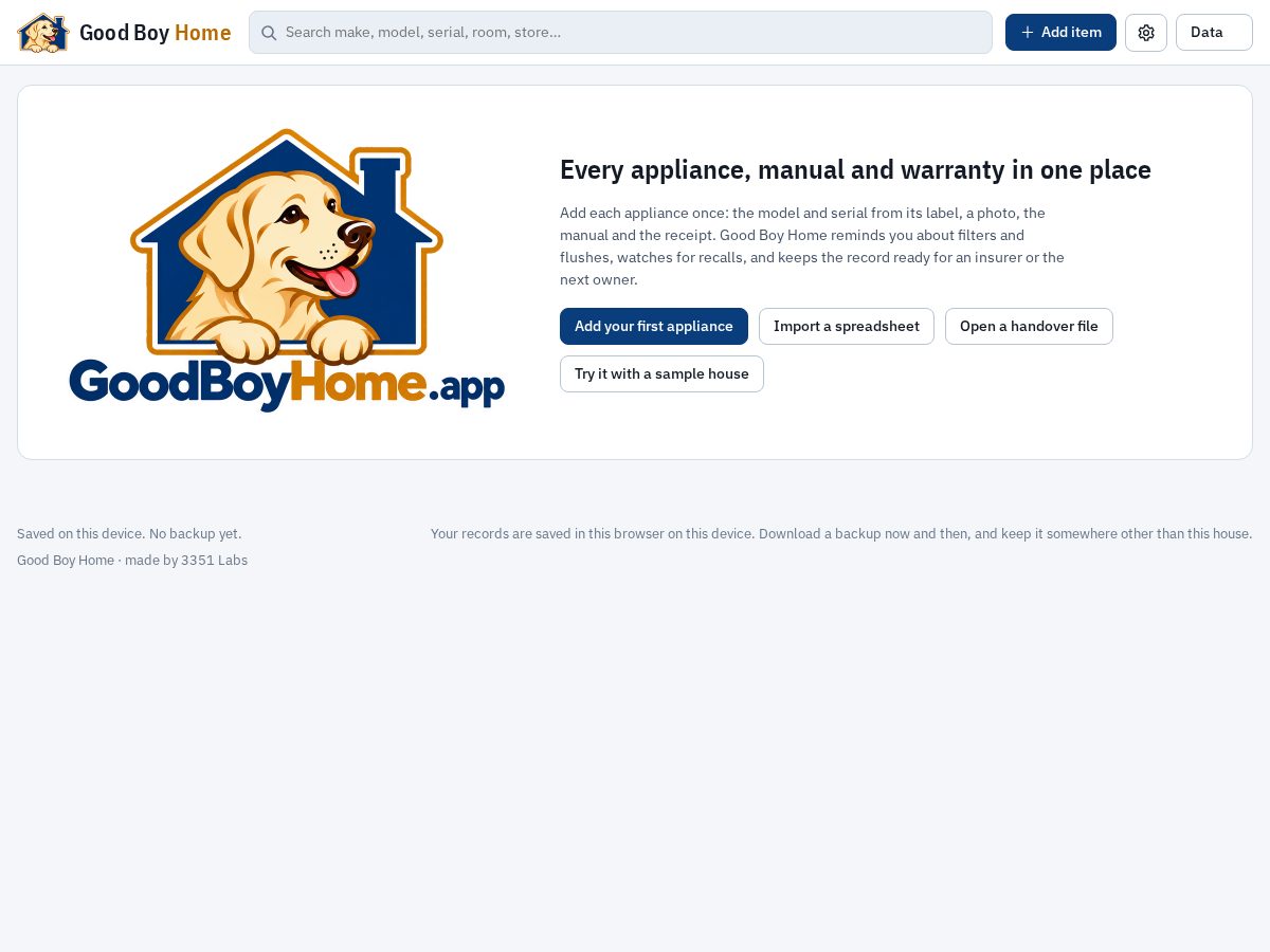 Landing-page snapshot of goodboyhome.app