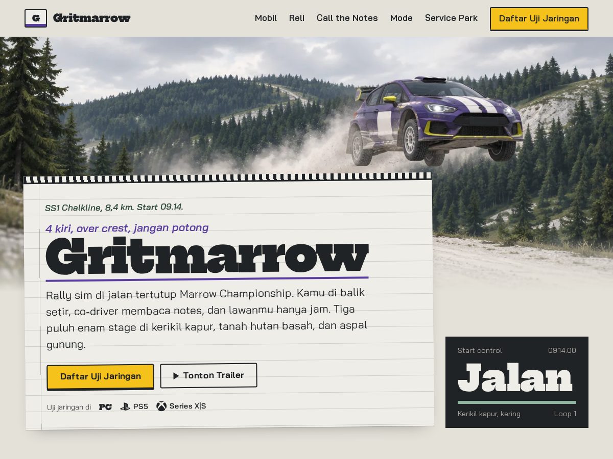 Landing-page snapshot of gritmarrow.com