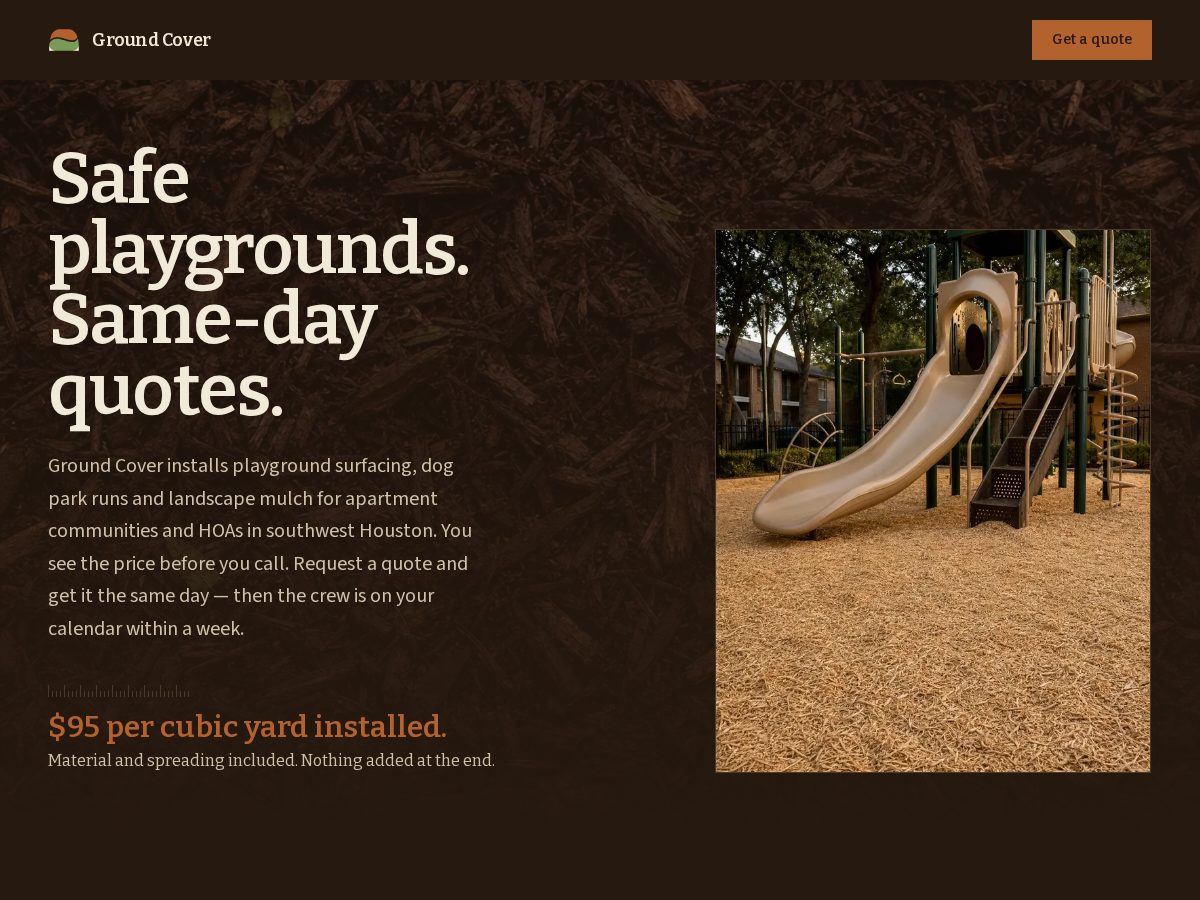 Landing-page snapshot of groundcoverhouston.com