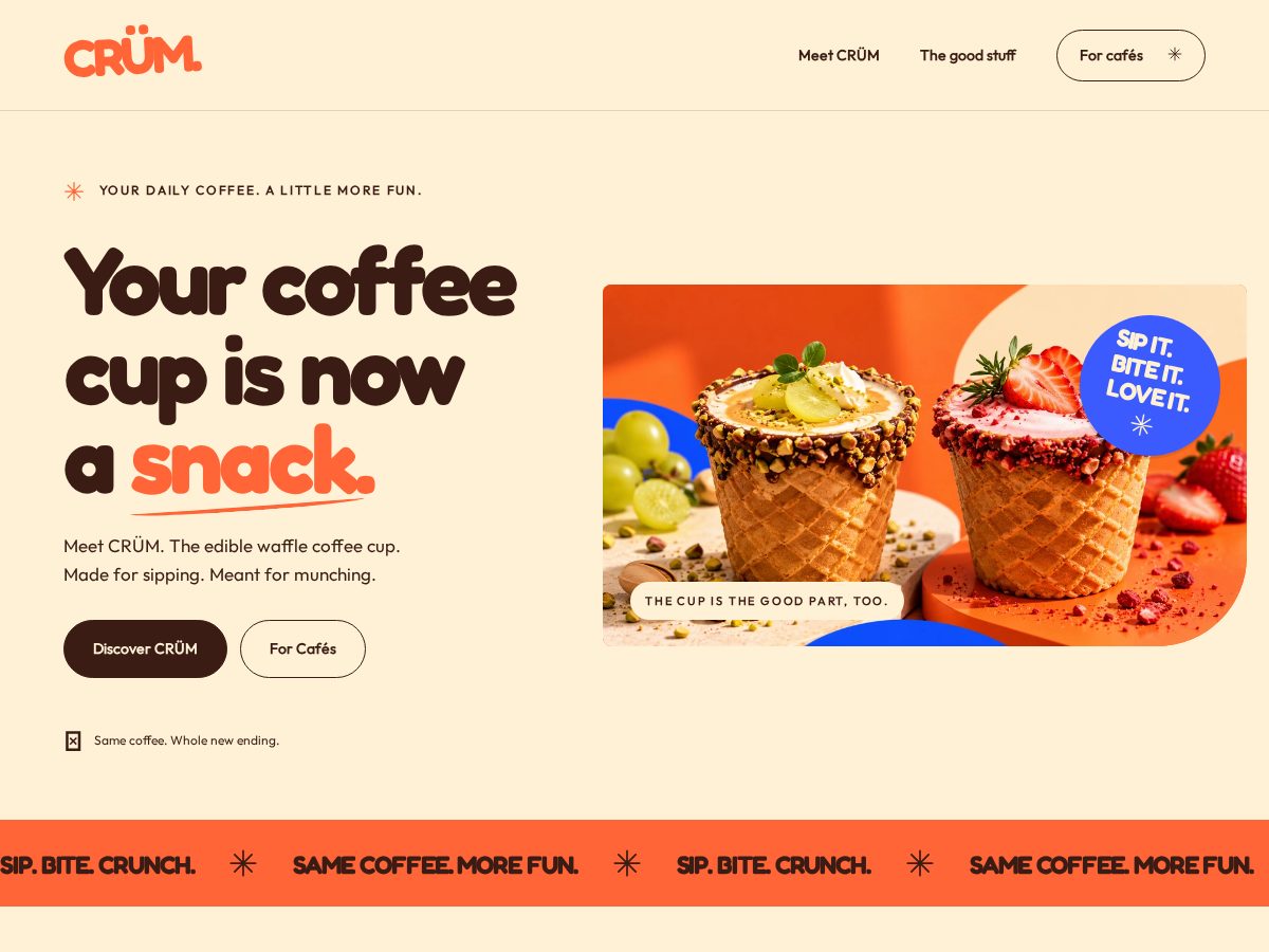 Landing-page snapshot of hellocrum.com