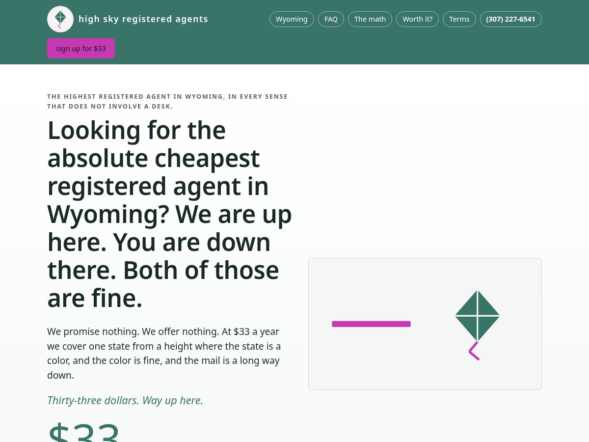 Landing-page snapshot of highskyregisteredagents.com