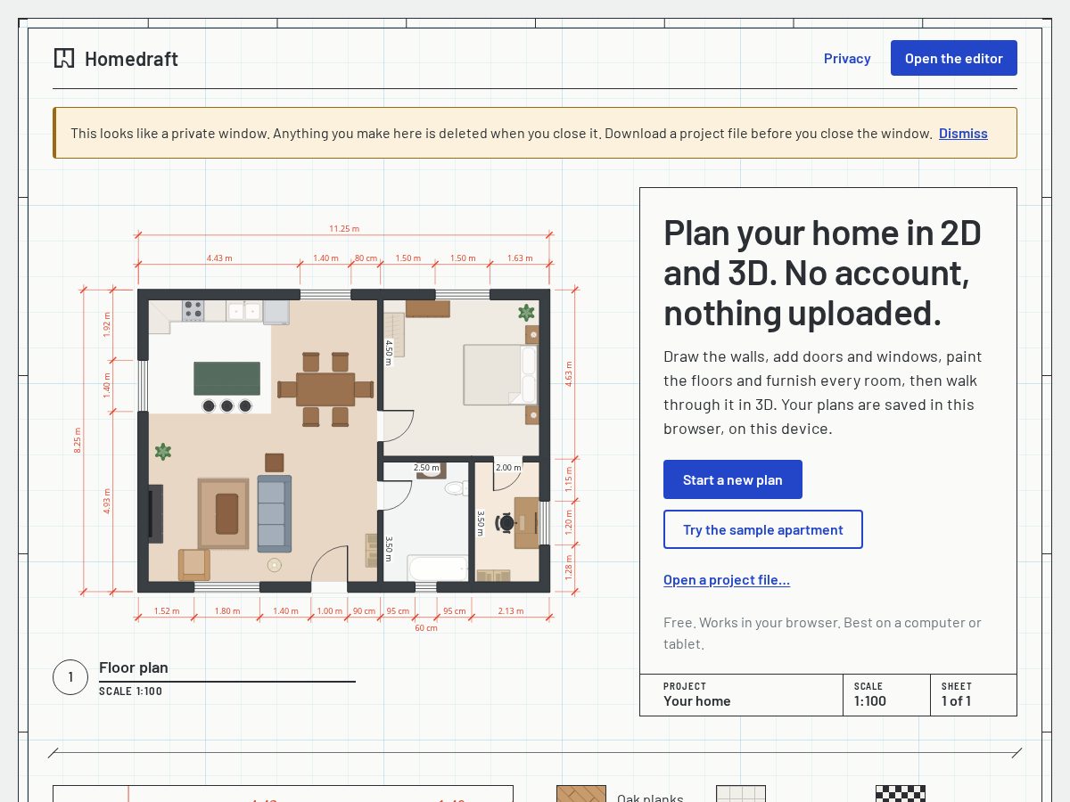 Landing-page snapshot of homedraft.app
