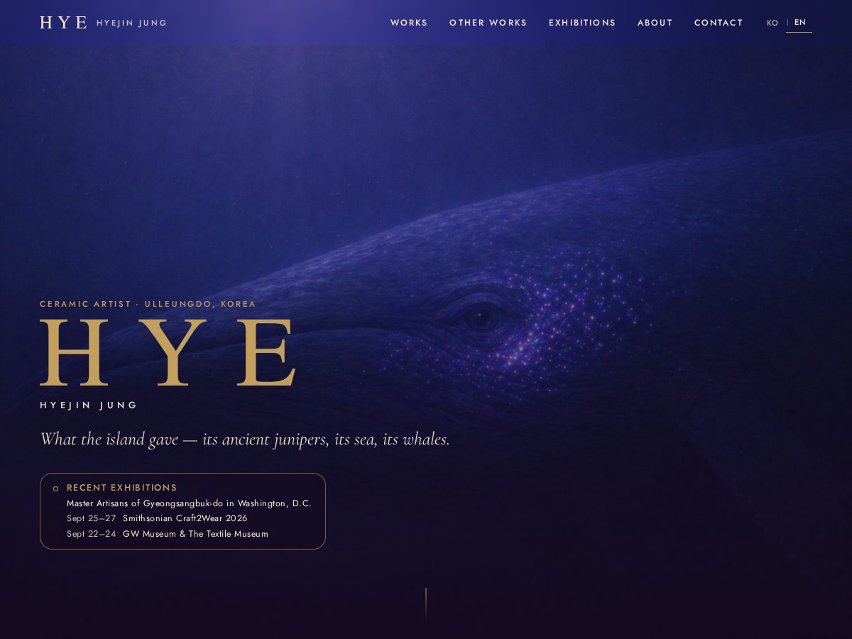 Landing-page snapshot of hyedong.com