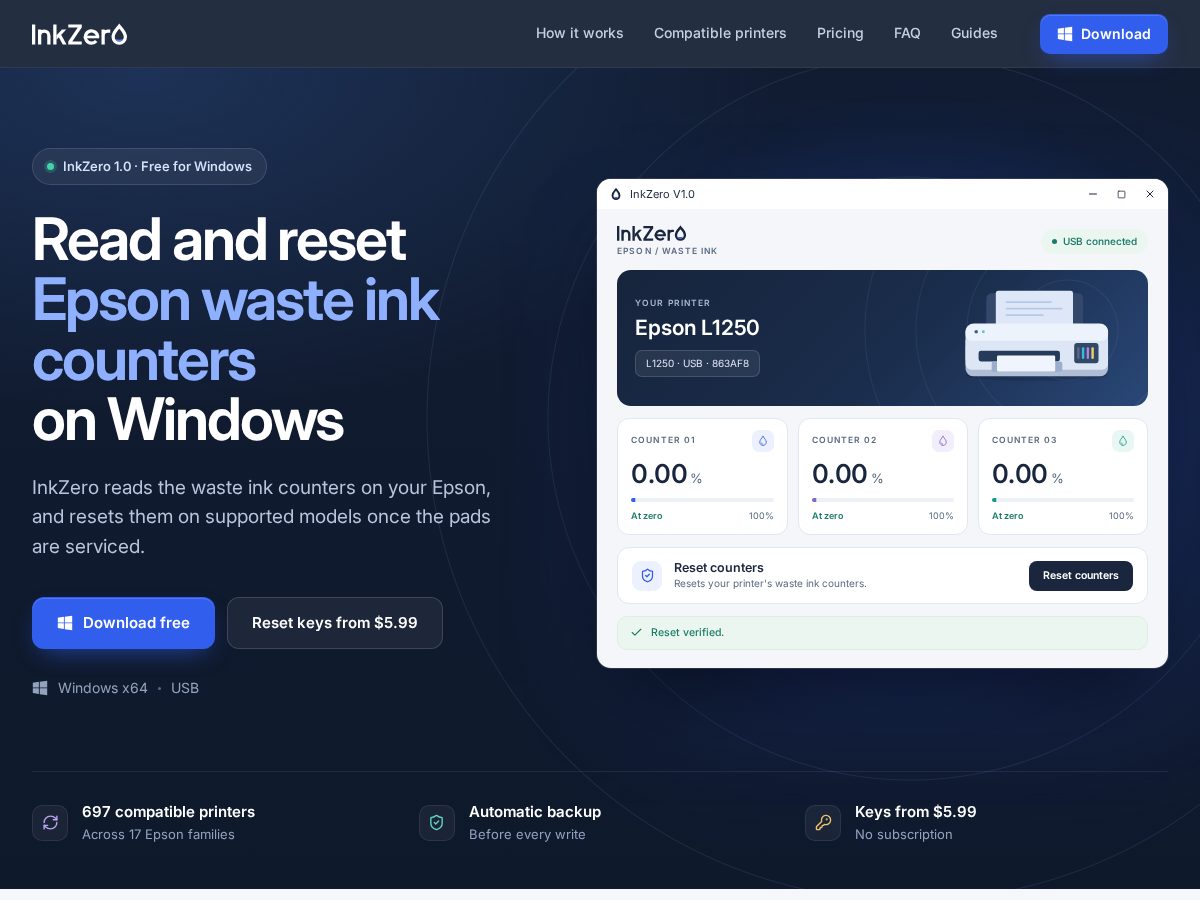 Landing-page snapshot of inkzero.app
