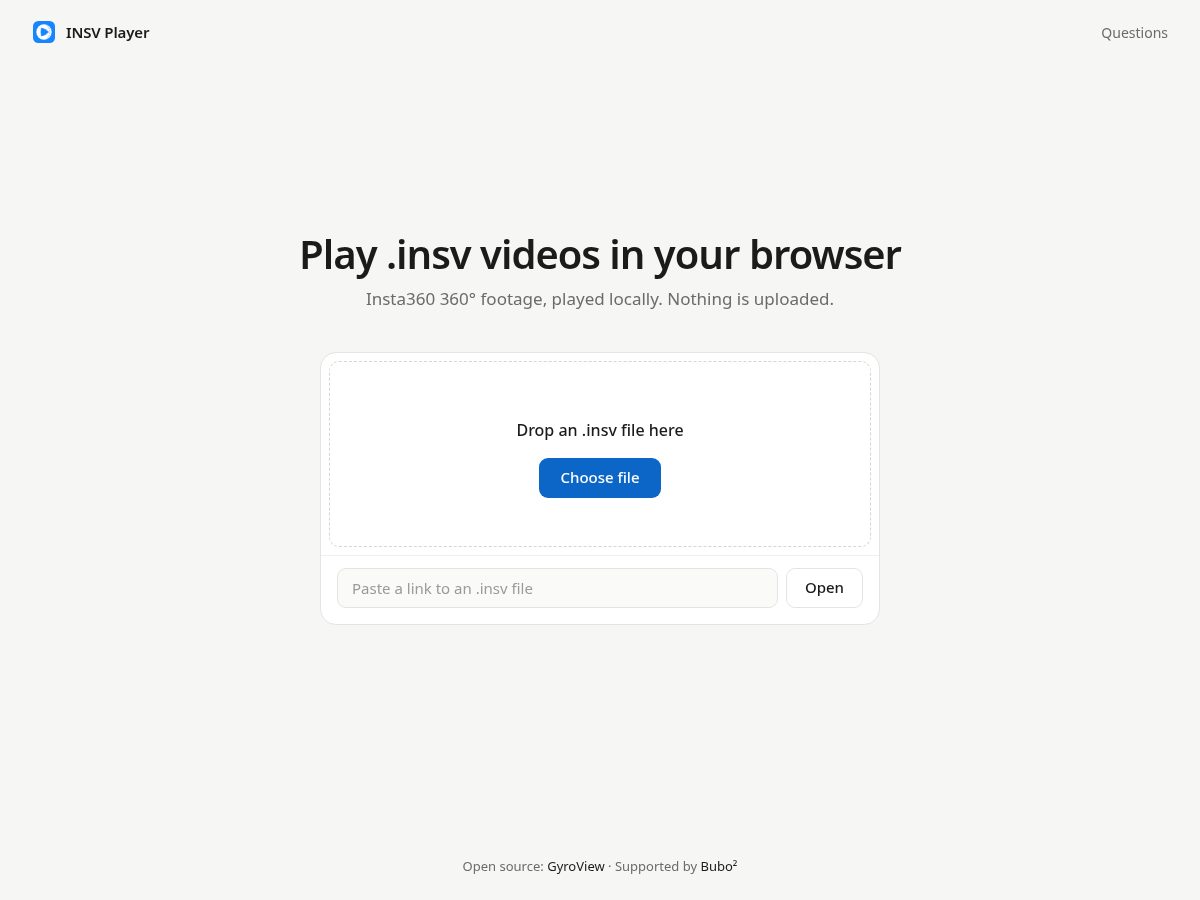 Landing-page snapshot of insv-player.com