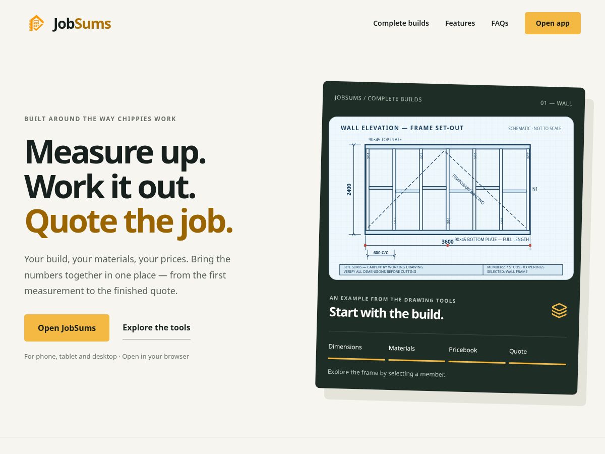 Landing-page snapshot of jobsums.pro