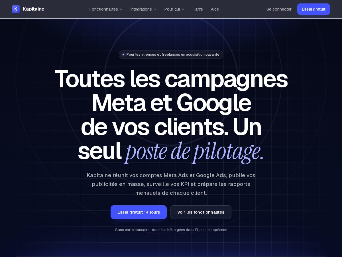 Landing-page snapshot of kapitaine.com