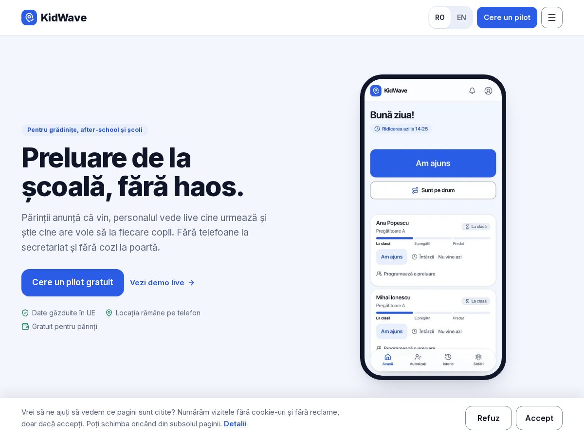 Landing-page snapshot of kidwave.app