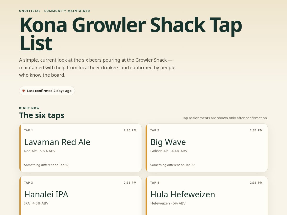 Landing-page snapshot of konagrowlershack.com