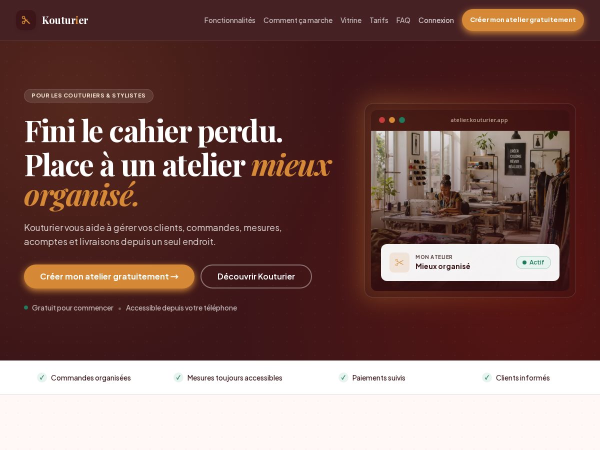 Landing-page snapshot of kouturier.com
