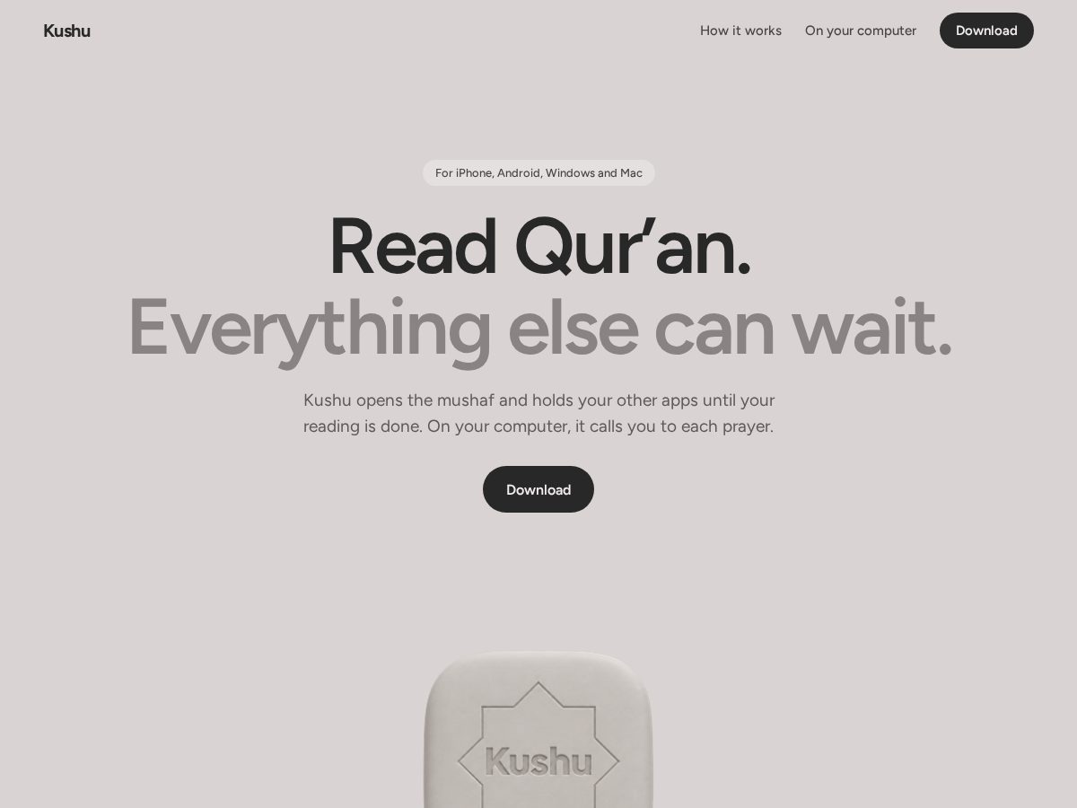 Landing-page snapshot of kushu.space