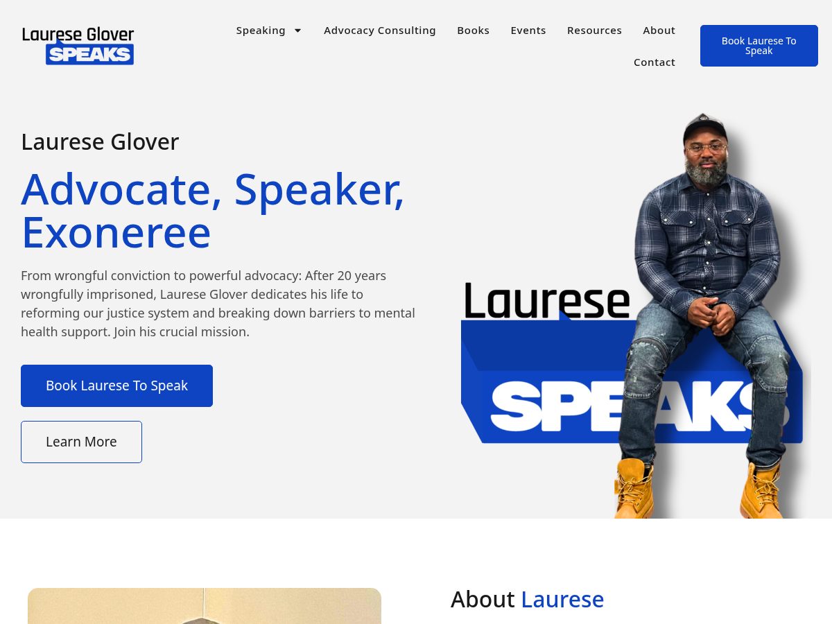 Landing-page snapshot of lauresespeaks.org