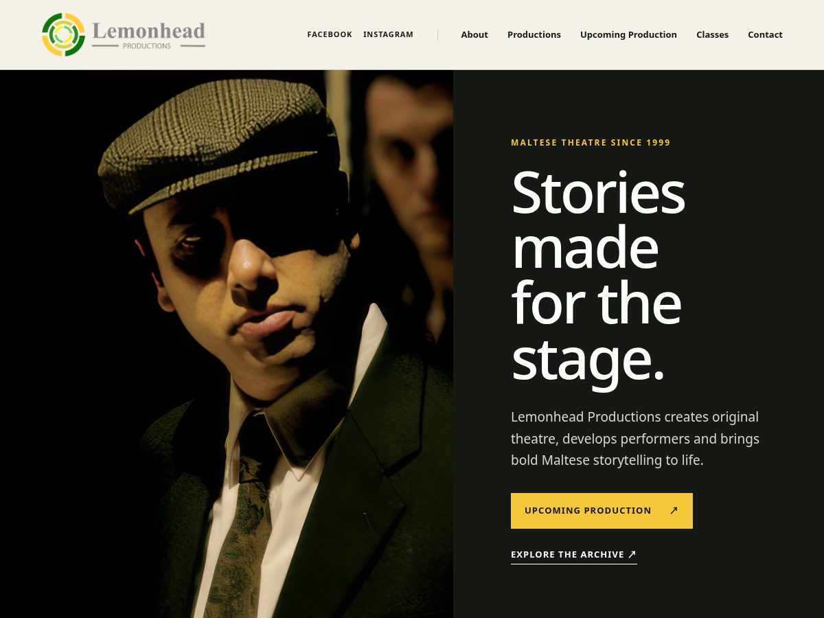 Landing-page snapshot of lemonheadproductions.org