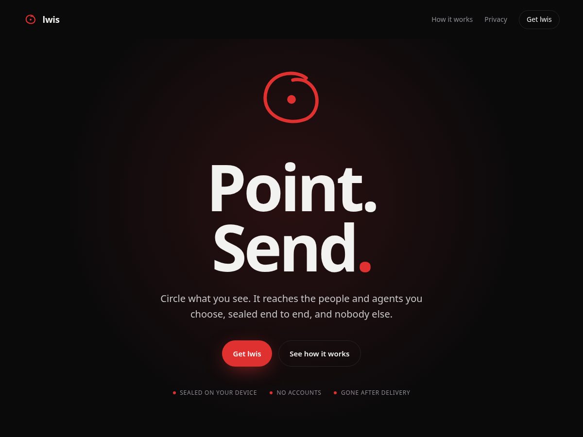 Landing-page snapshot of lookwhatisee.xyz