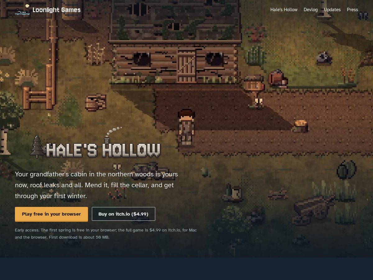Landing-page snapshot of loonlightgames.com