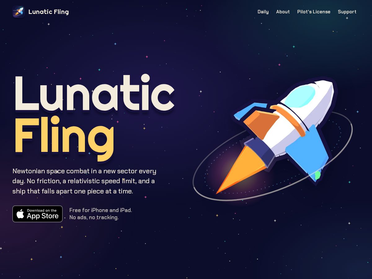 Landing-page snapshot of lunaticfling.com