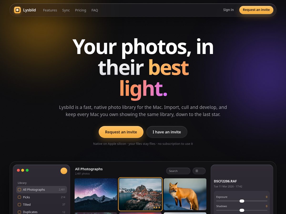 Landing-page snapshot of lysbild.com