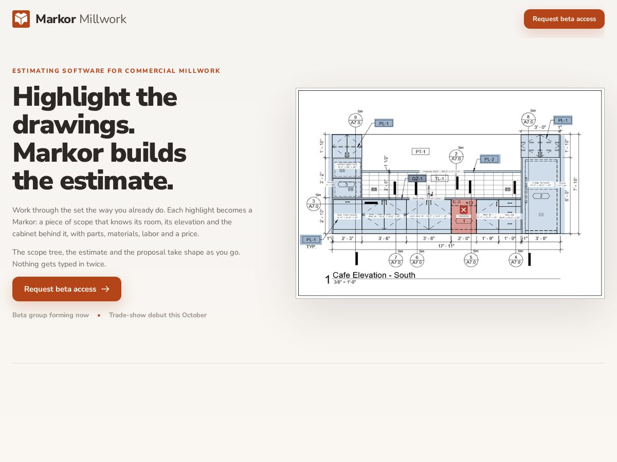 Landing-page snapshot of markormillwork.com