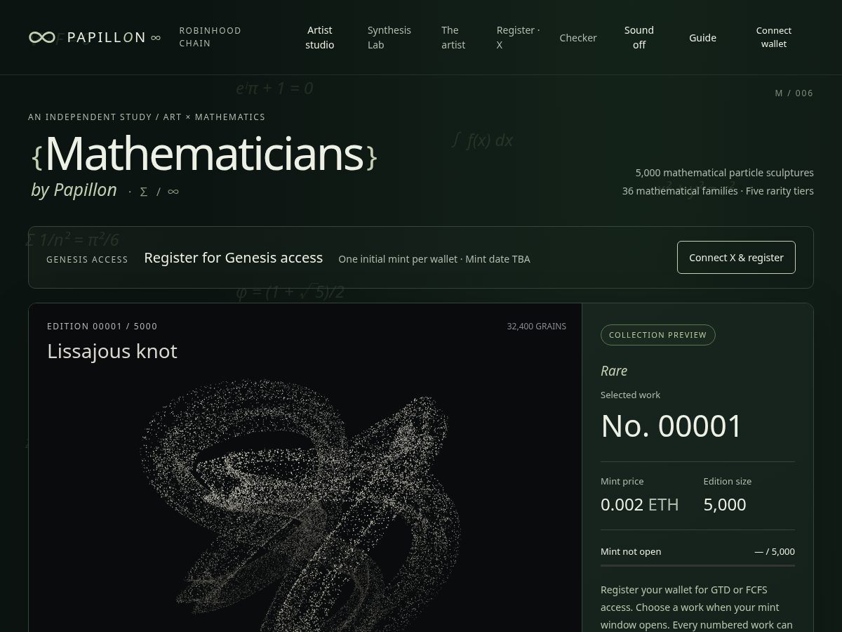 Landing-page snapshot of mathbypapillon.com