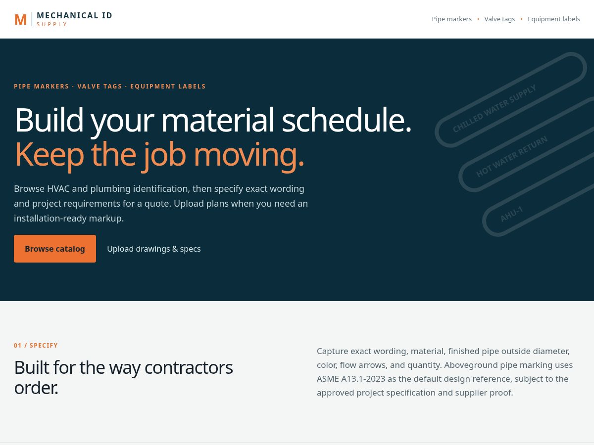 Landing-page snapshot of mechanicalidsupply.com