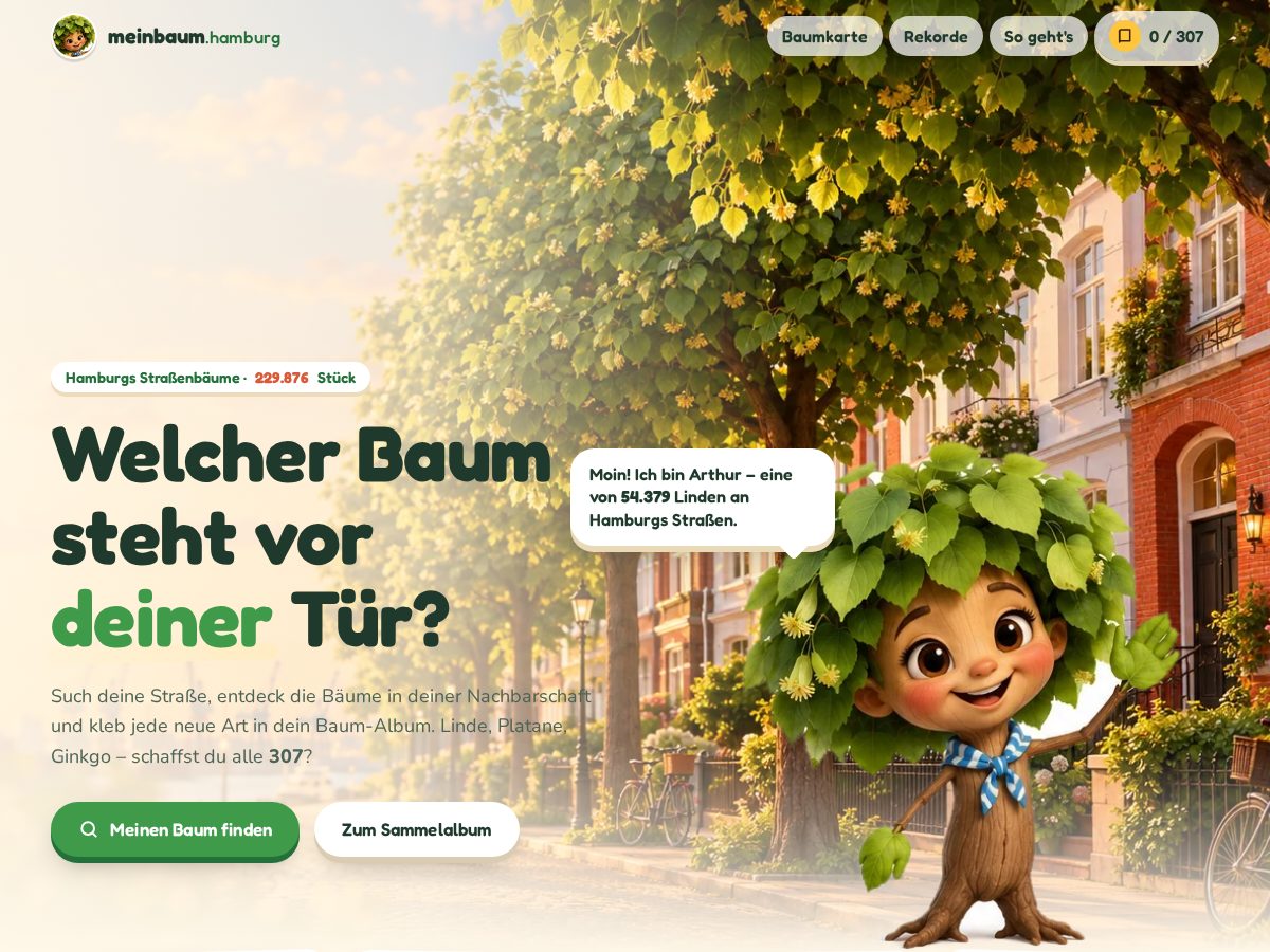 Landing-page snapshot of meinbaum.hamburg