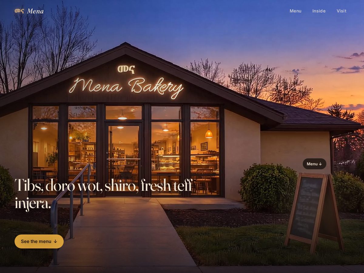 Landing-page snapshot of menabakery.com