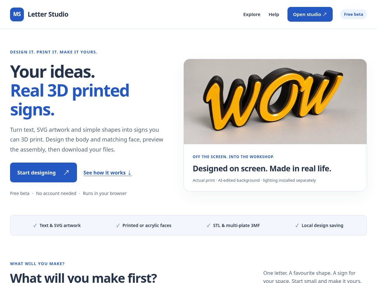 Landing-page snapshot of msletterstudio.com