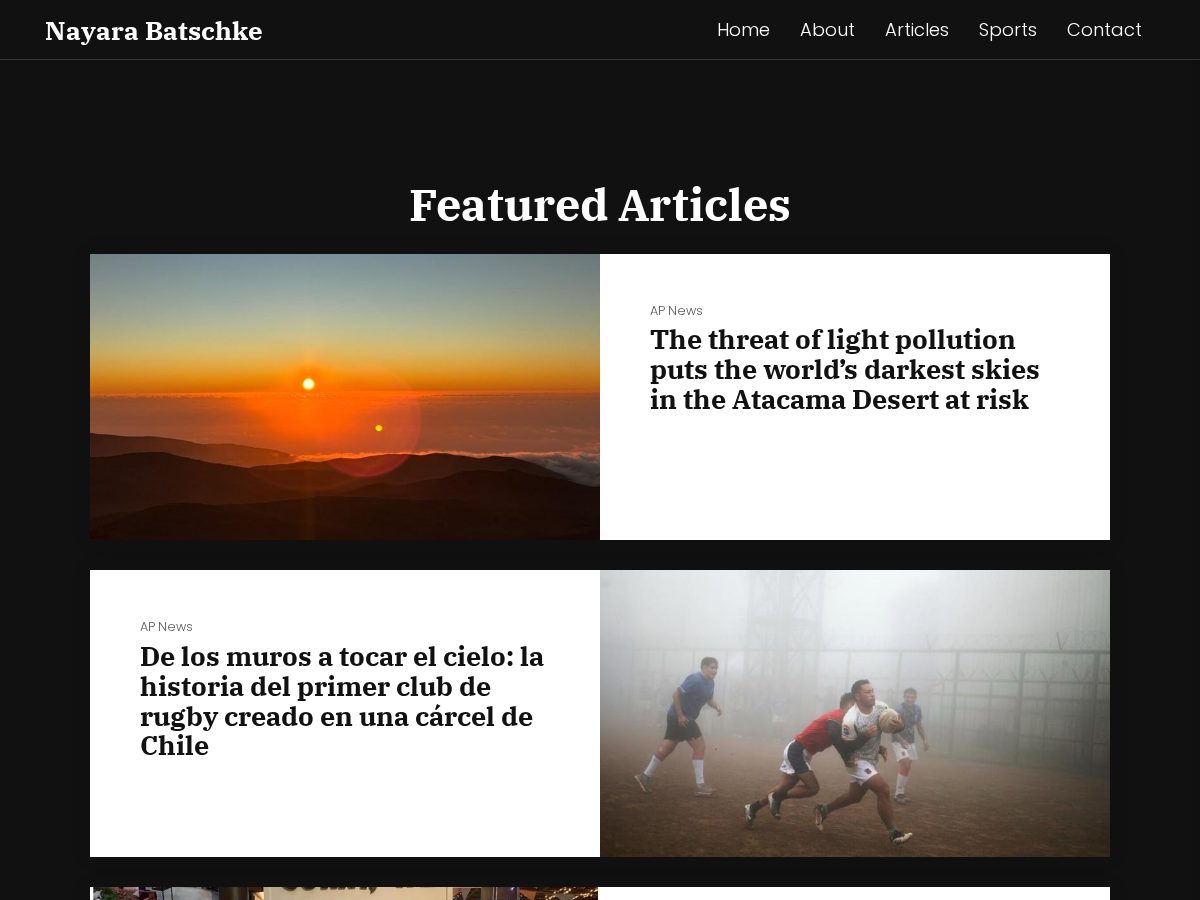Landing-page snapshot of nayarabatschke.com