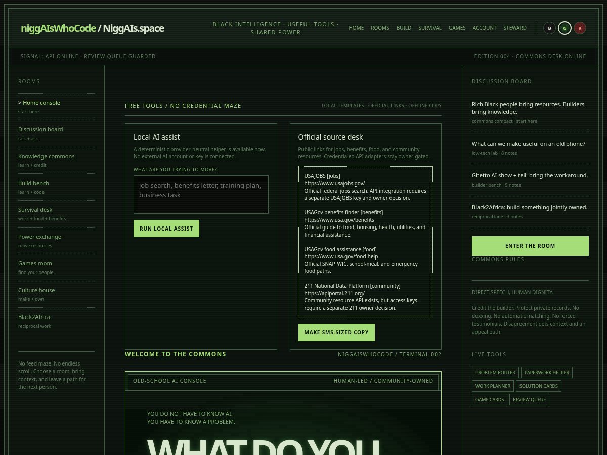 Landing-page snapshot of niggais.space