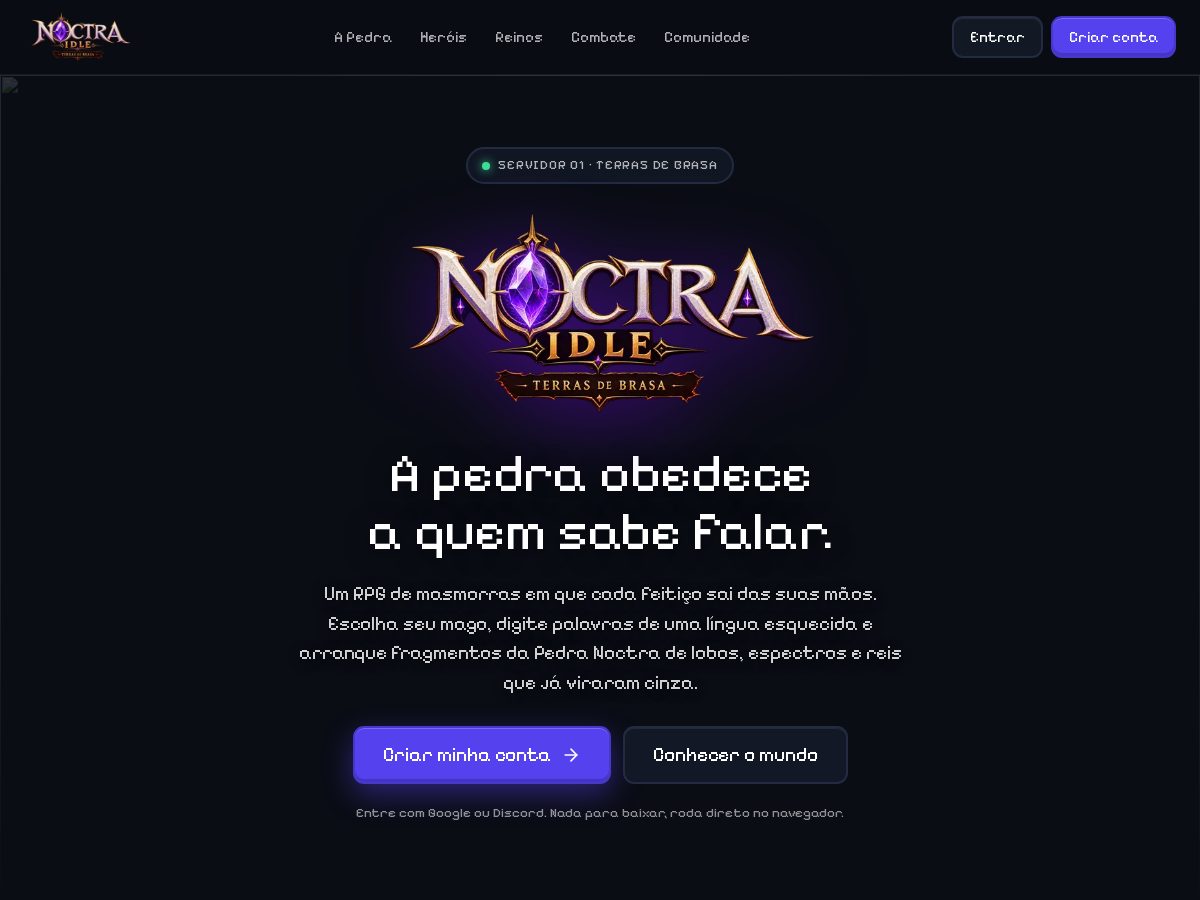 Landing-page snapshot of noctraidle.com