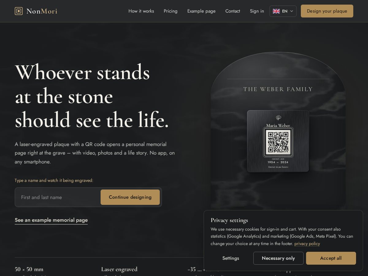 Landing-page snapshot of nonmori.com