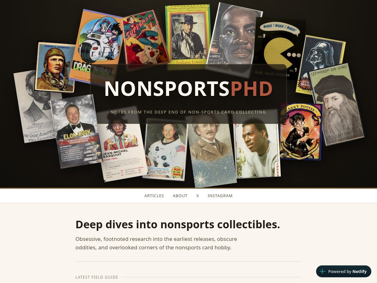 Landing-page snapshot of nonsportsphd.com