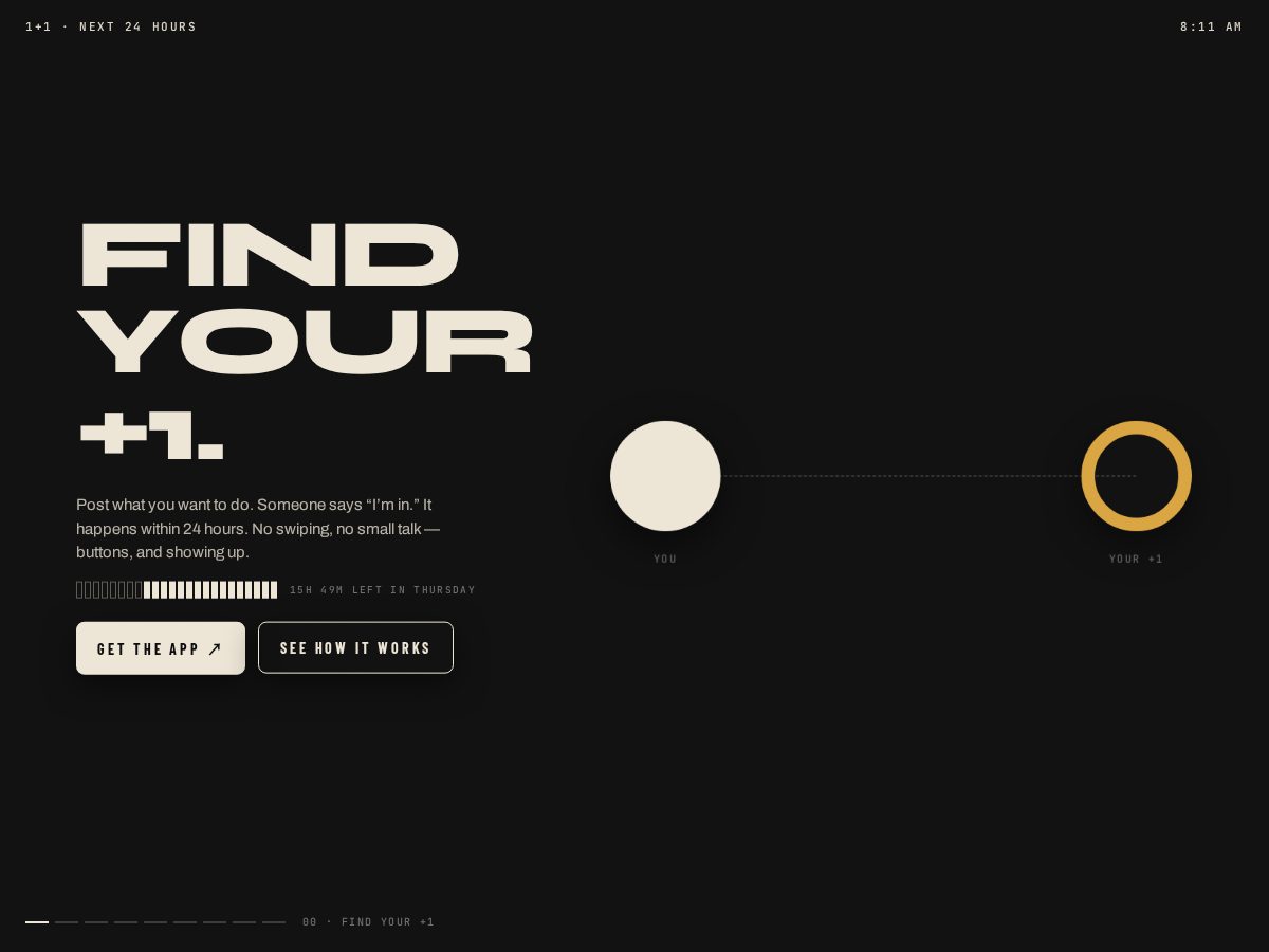 Landing-page snapshot of oneplusone.page