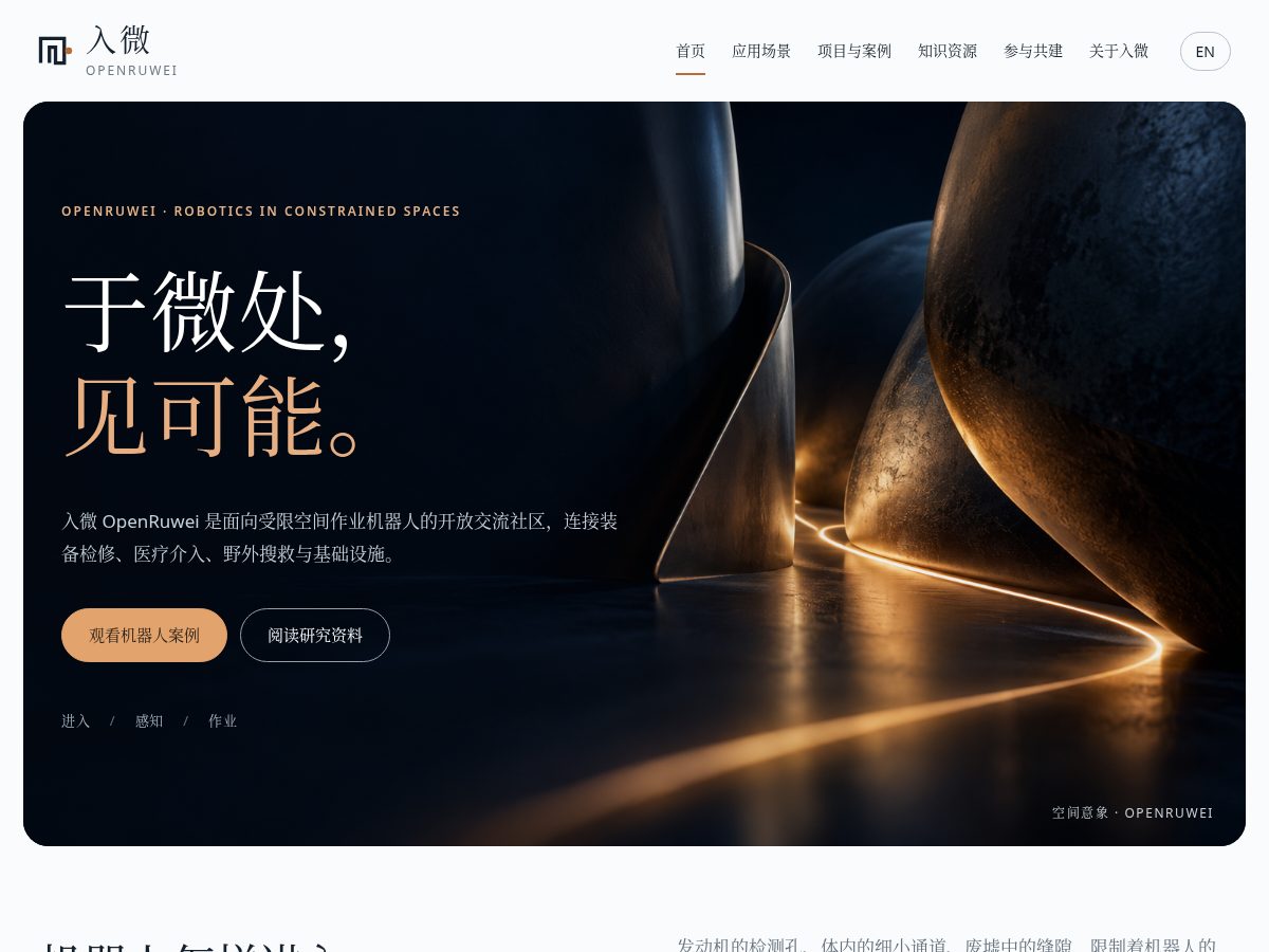 Landing-page snapshot of openruwei.org