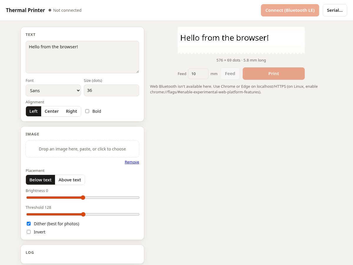 Landing-page snapshot of openthermalprint.site